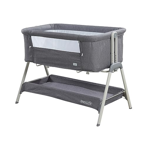 Snoozie Bedside Crib | Storm Grey Baby Bassinet