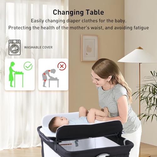 4-in-1 Bedside Crib & Changing Table Combo