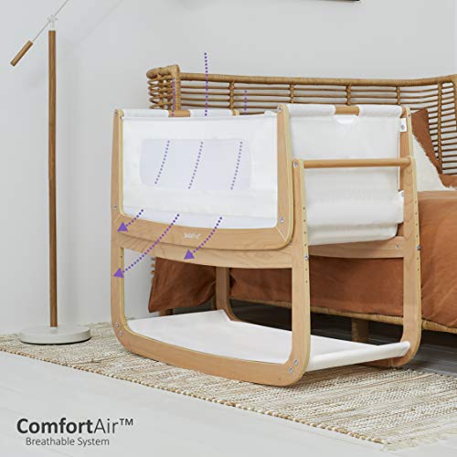 SnuzPod 4 - Baby Bedside Crib: Natural, Dual View