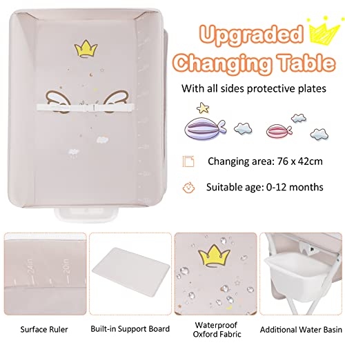 COSTWAY 4-in-1 Baby Changing Table with Wheels