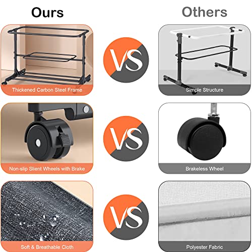 Adjustable Co-Sleeper Crib with Rotatable Wheels for Newborns