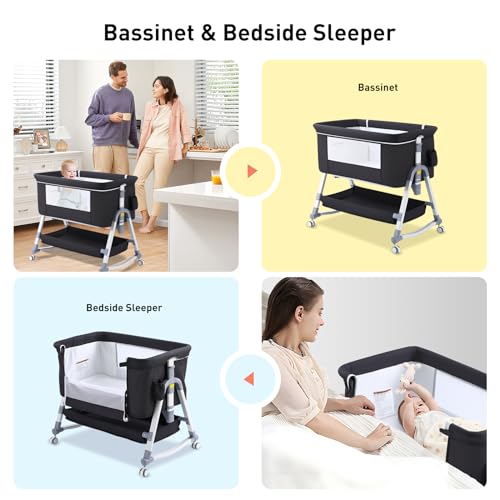 4-in-1 Bedside Crib & Changing Table Combo
