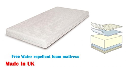 MCC Wooden Baby Cot Bed with Water Repellent Mattress