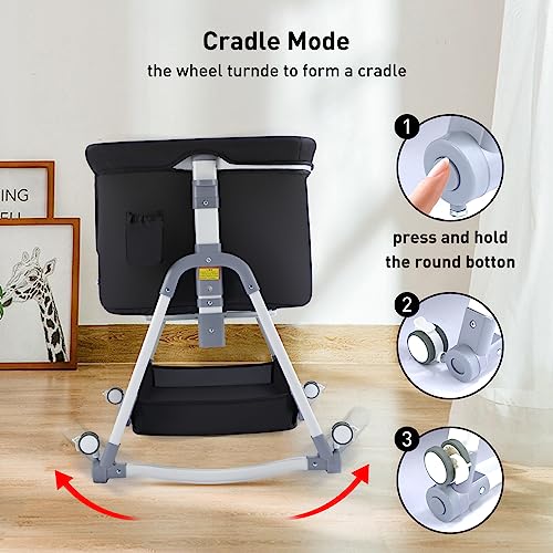 4-in-1 Bedside Crib & Changing Table Combo