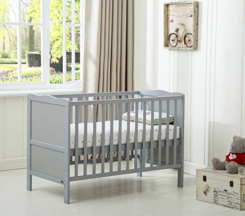 Cot Bed for Babies with Aloe Vera Mattress (Grey)