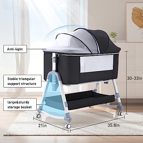 4-in-1 Bedside Crib & Changing Table Combo