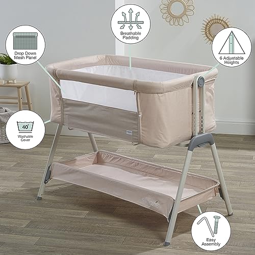 Snoozie Bedside Crib - Soft Shell | Co Sleeper