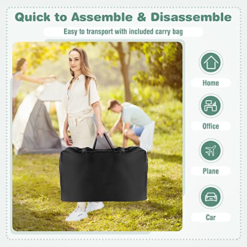 COSTWAY Folding Baby Bedside Crib with Storage