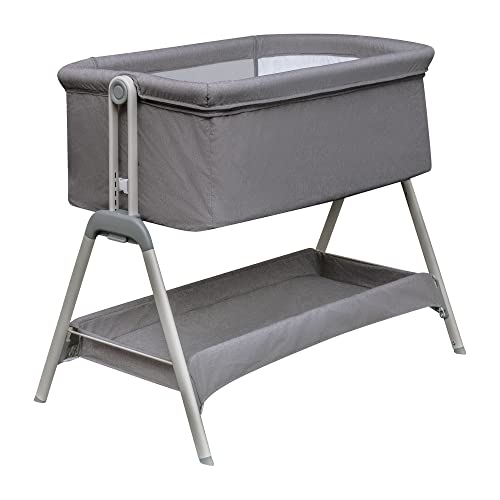 Snoozie Bedside Crib | Storm Grey Baby Bassinet
