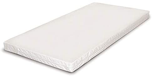 White Wooden Baby Cot Bed with Rollaway Drawer