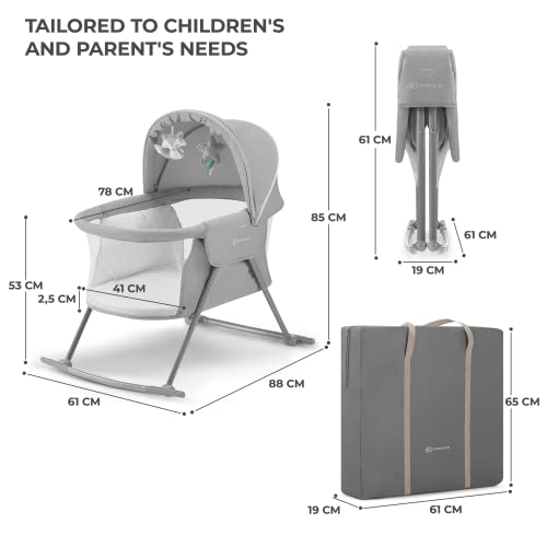 Kinderkraft Baby Crib 3 in 1 LOVI, Gray