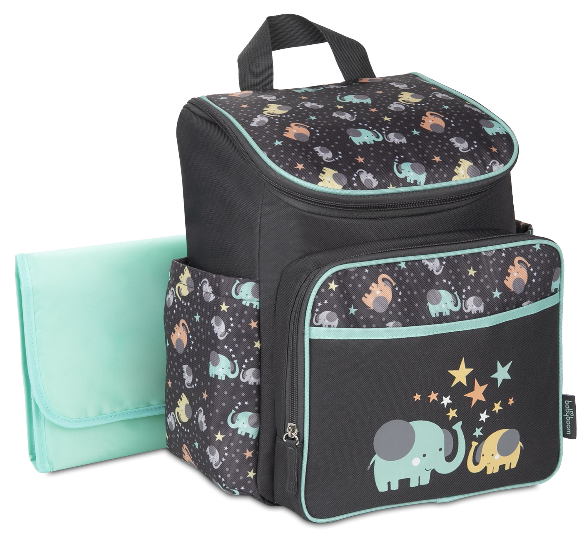 Gray Backpack Diaper Bag with Changing Pad