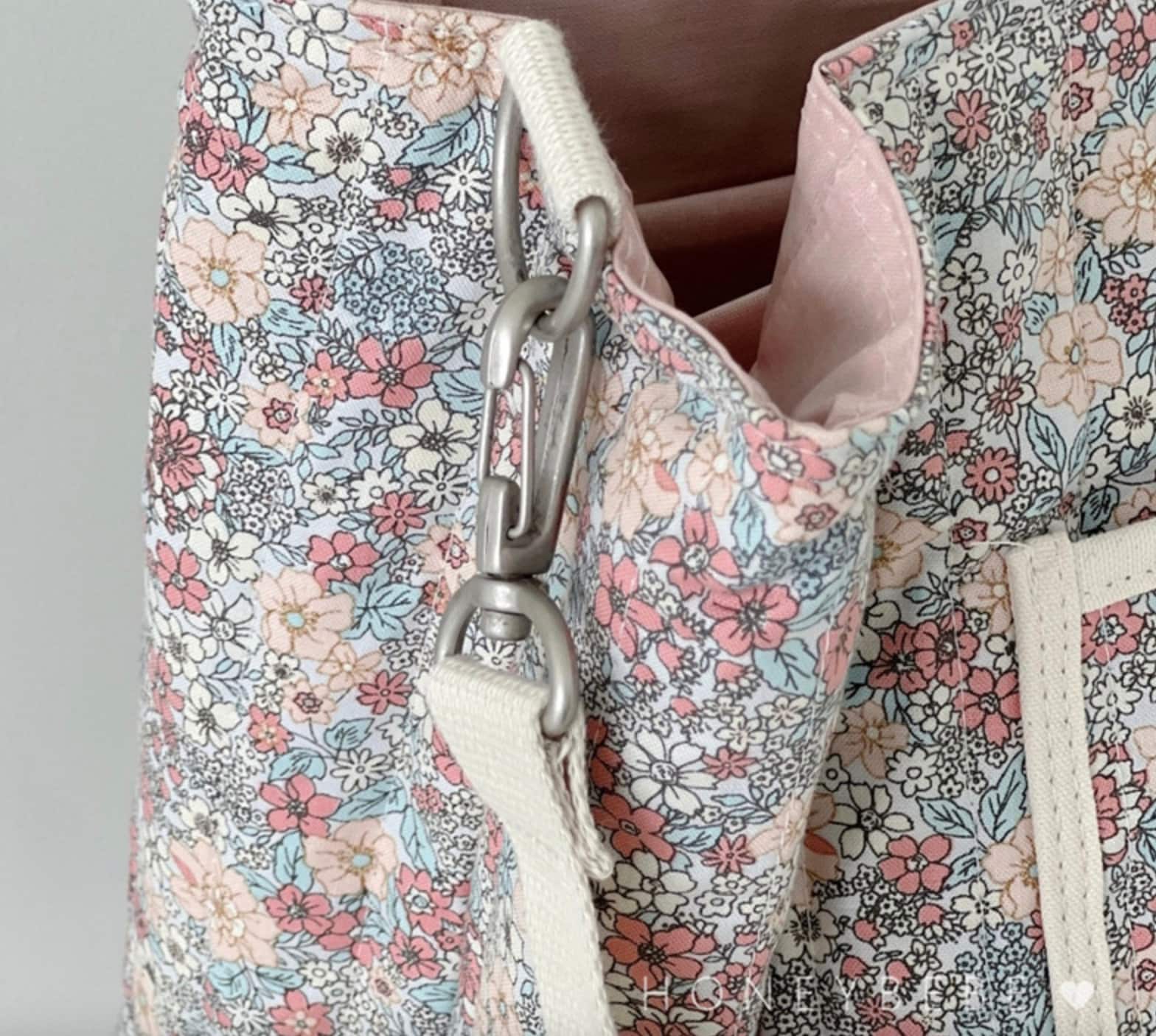 Floral Vegan Baby Changing Bag with Shoulder Strap