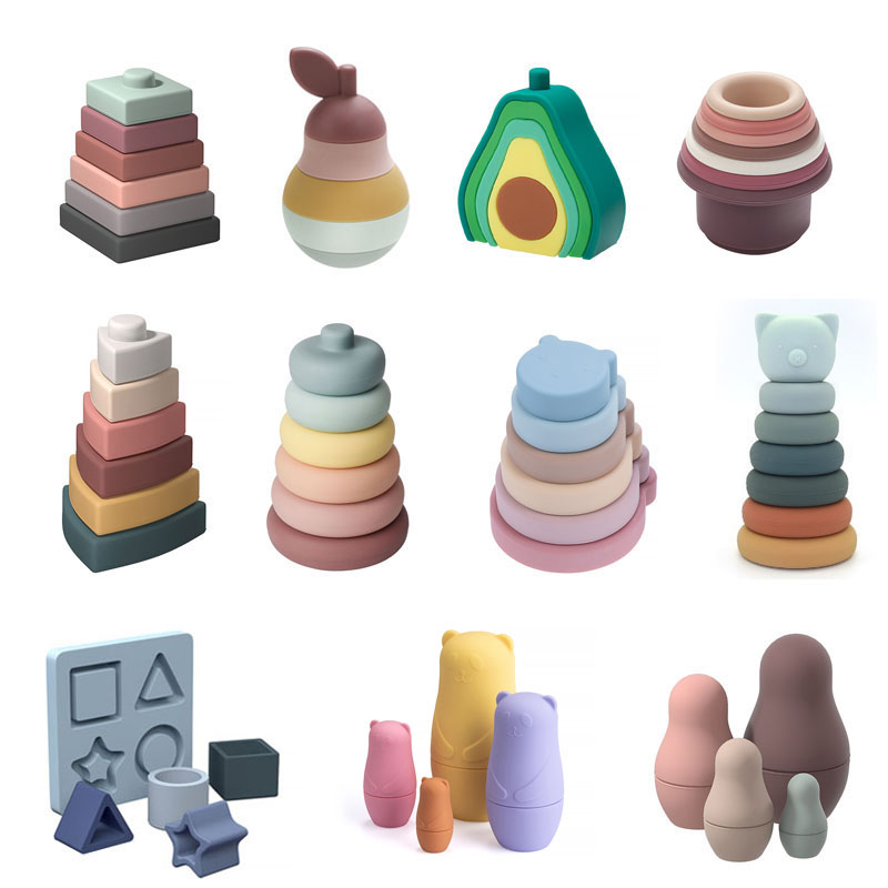 Soft Silicone Building Blocks for Babies