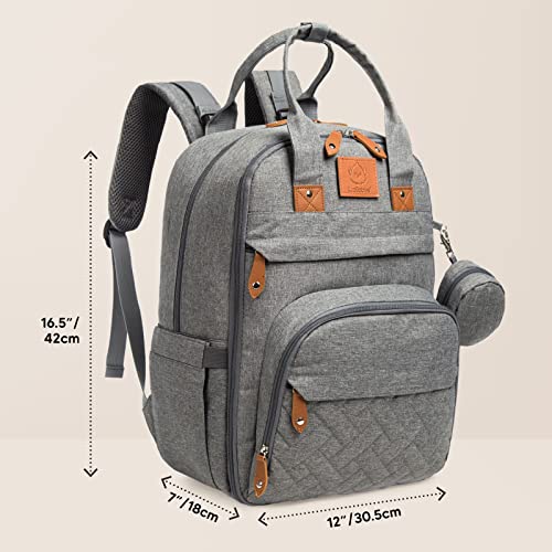 KeaBabies Backpack Diaper Bag - Classic Gray
