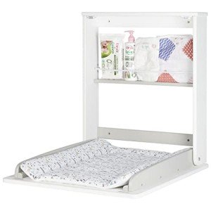 Badabulle Wall Mounted Changing Table with Mat and Storage