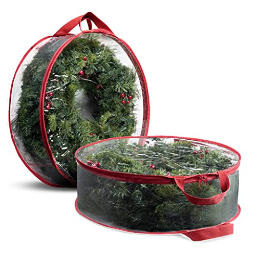 Clear Wreath Storage Container for Christmas Decorations