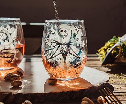 Disney Nightmare Before Christmas Wine Glasses, Set of 2