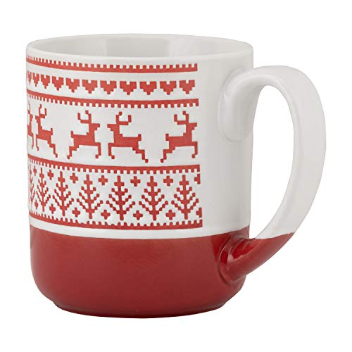 Embossed Reindeer Ceramic Mug Set - Christmas
