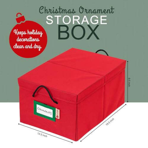 Christmas Ornament Storage Box with Dividers - 72 Ornaments