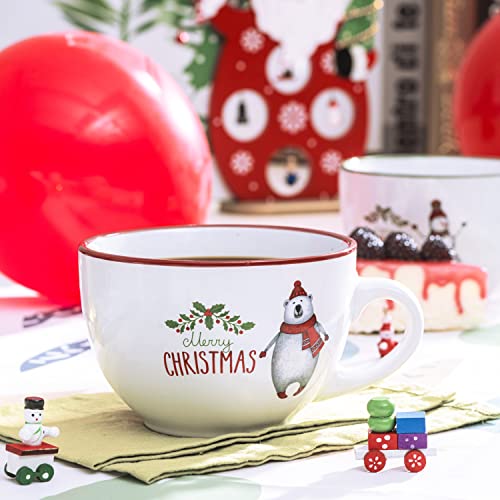 4 Santa Ceramic Christmas Coffee Mugs
