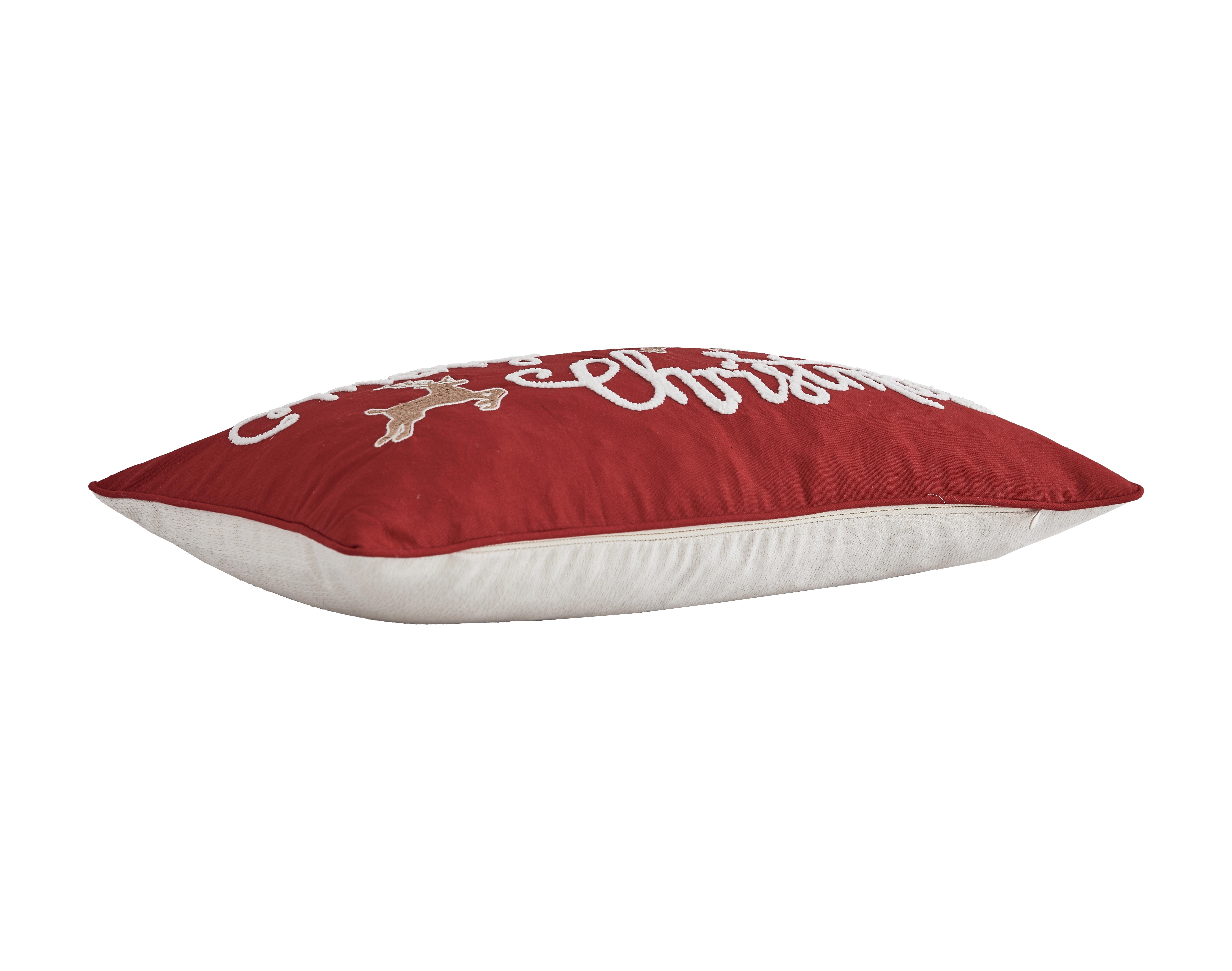Mainstays Merry Christmas Deer Decorative Throw Pillow, 14”x20”