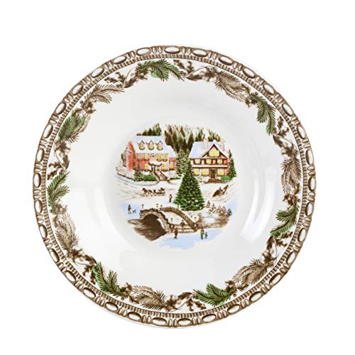 Gibson Home Christmas Toile 16 Piece Dinnerware Set, Multicolor -