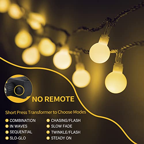 43ft Indoor/Outdoor Globe String Lights, Warm White