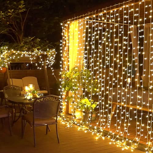 300 LED Remote Control Curtain Lights for Christmas