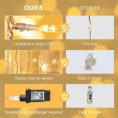 300 LED Remote Control Curtain Lights for Christmas