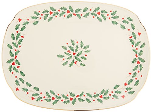 Lenox 830143 Holiday Serving Platter, Red & Green, 4.05 LB