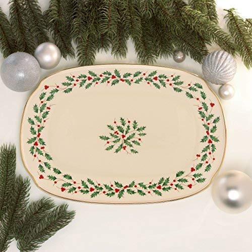 Lenox 830143 Holiday Serving Platter, Red & Green, 4.05 LB