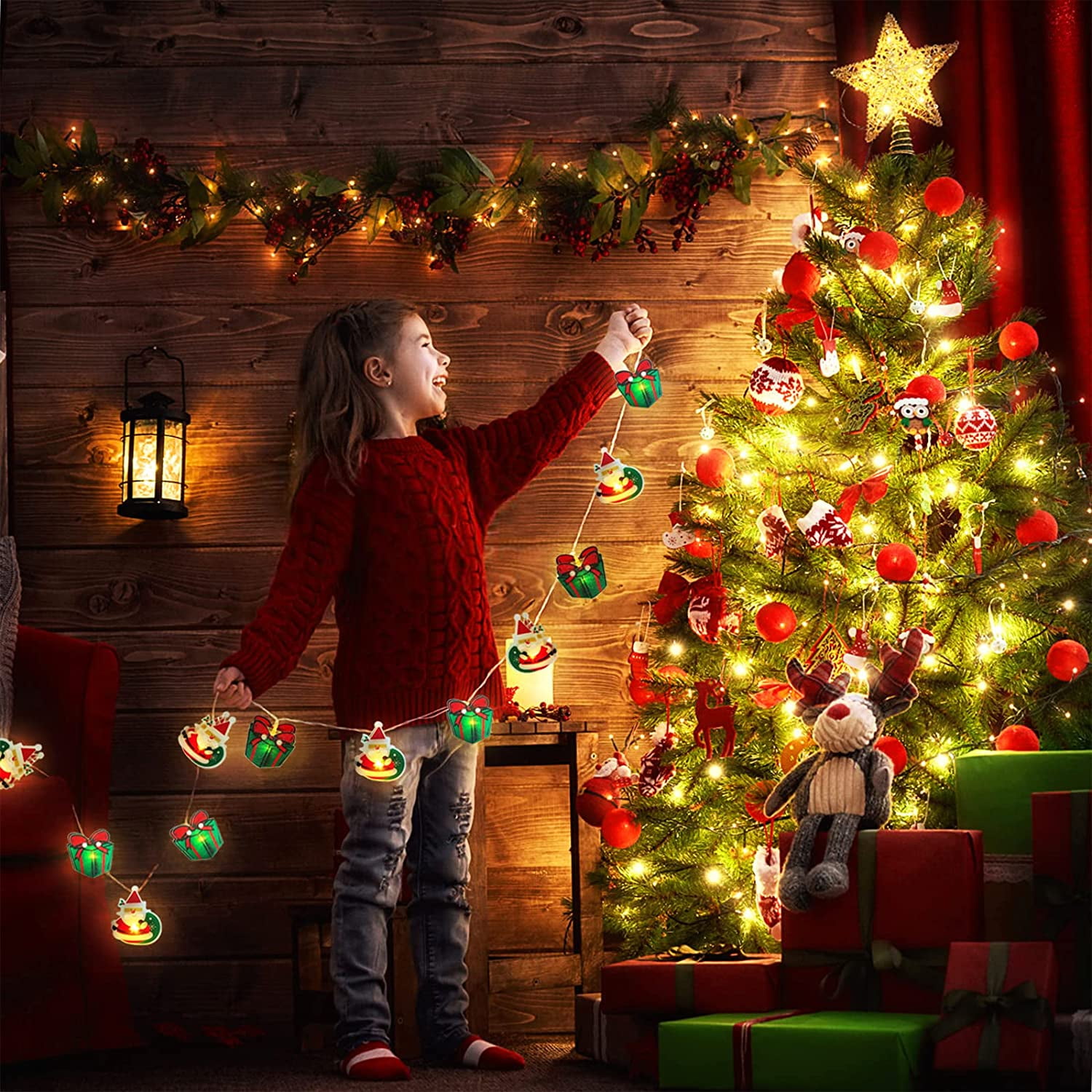 Outdoor Christmas Tree Lights with 20 Painted LEDs