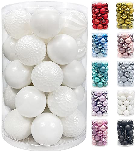 34 Shatterproof White Christmas Tree Ornaments