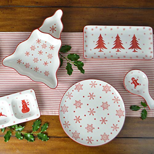 Winterfest Christmas Platter, Red/White