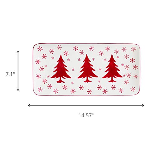 Winterfest Christmas Platter, Red/White