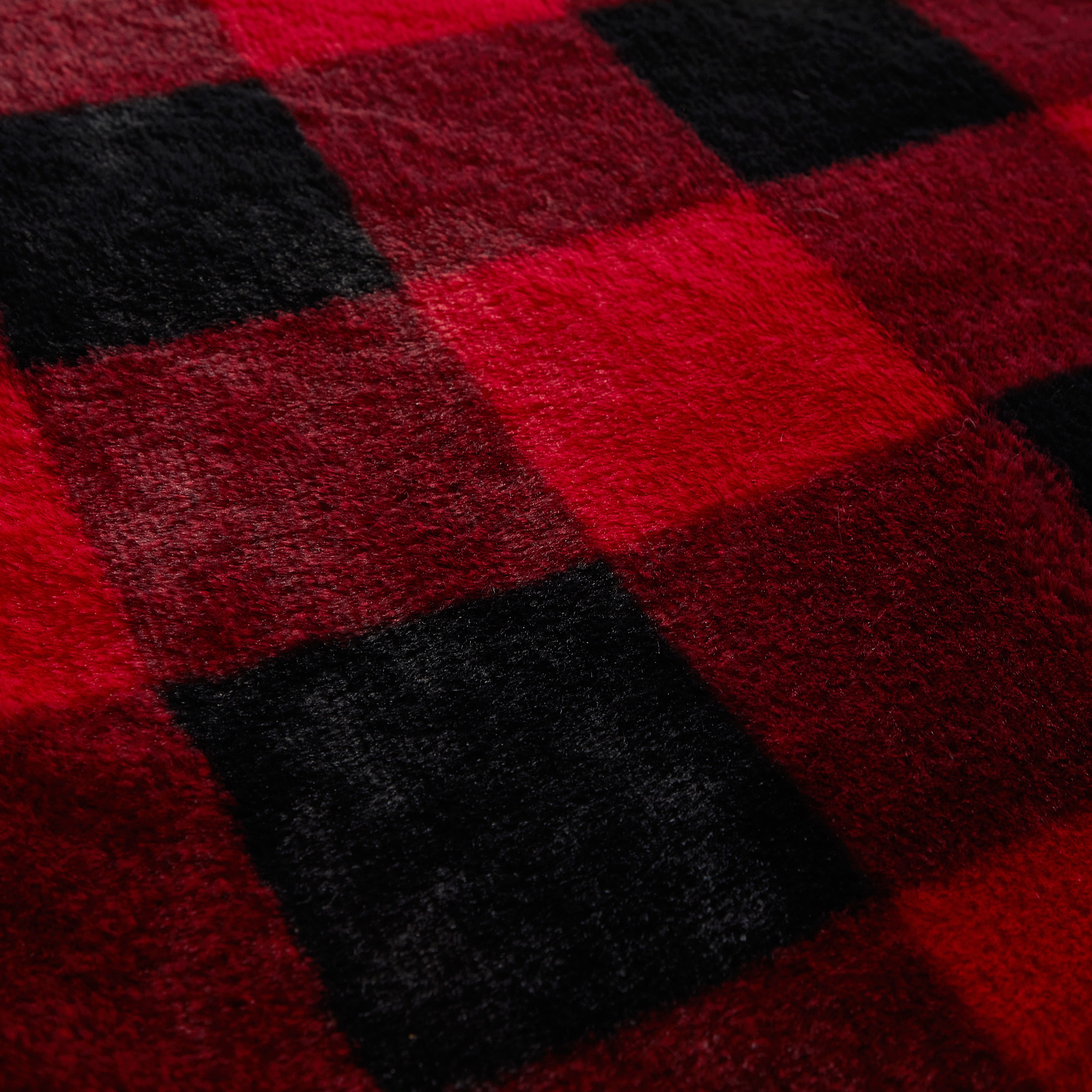 Dearfoams Reverse Sherpa Throw, 50" x 60", Buffalo Check