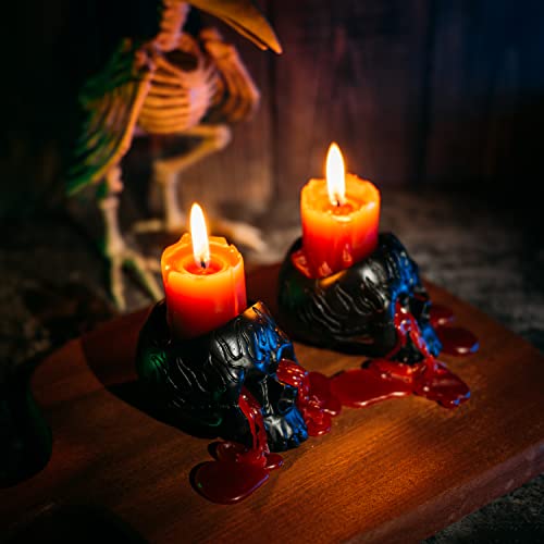 Bleeding Skull Candles - Spooky Decor Gift Set