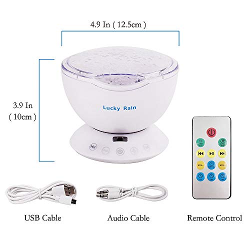 Ocean Wave Night Light Projector with Music (White)