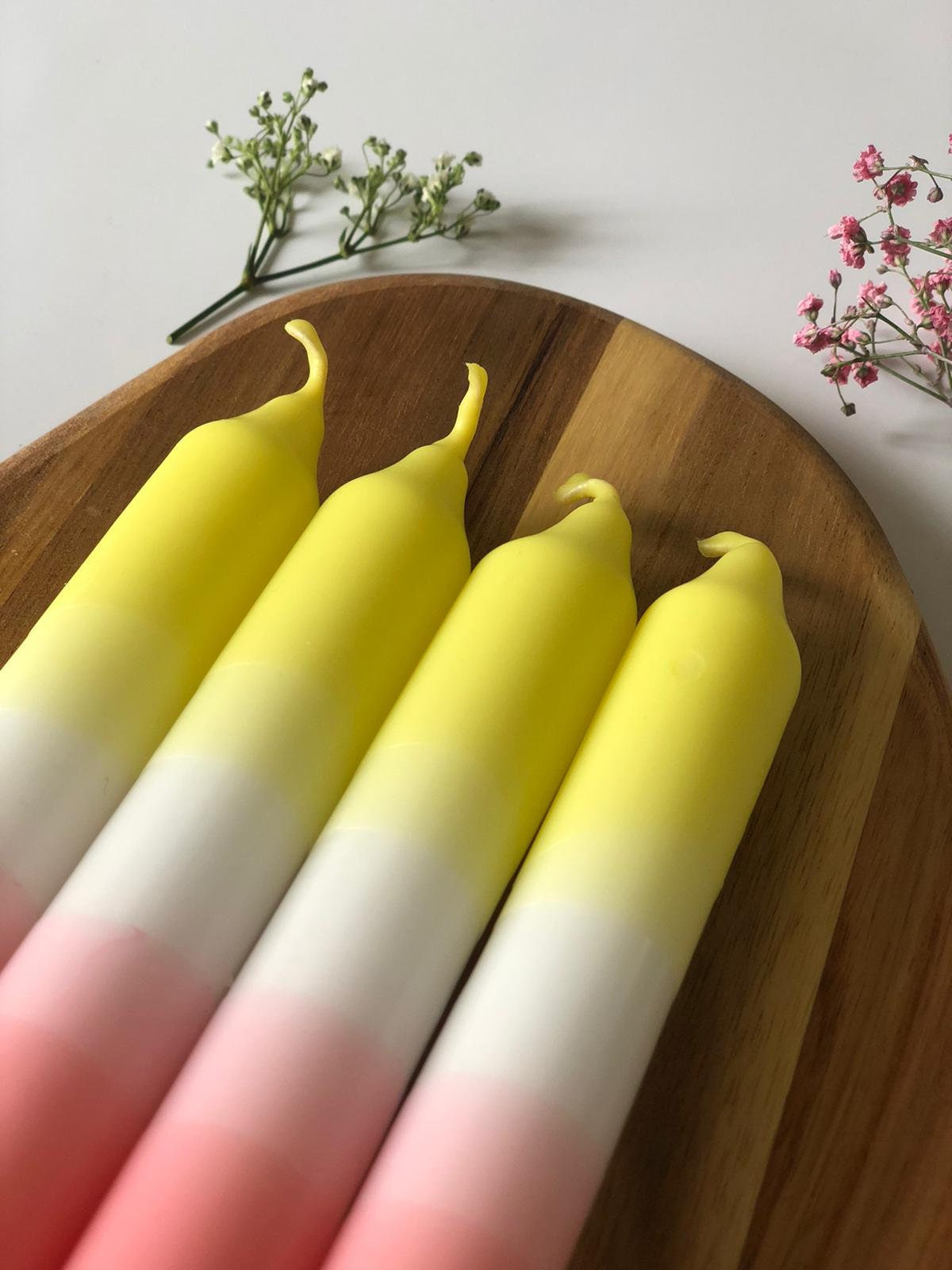 Einzigartige Dip Dye Kerzen Set