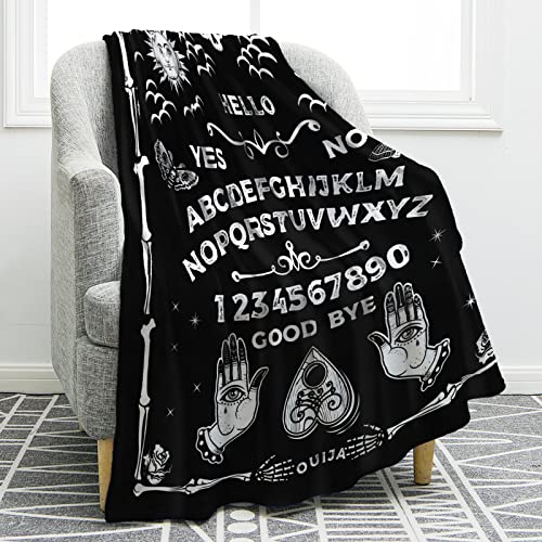 Ouija Board Halloween Blanket- Sun, Moon, Skeleton & Skull print
