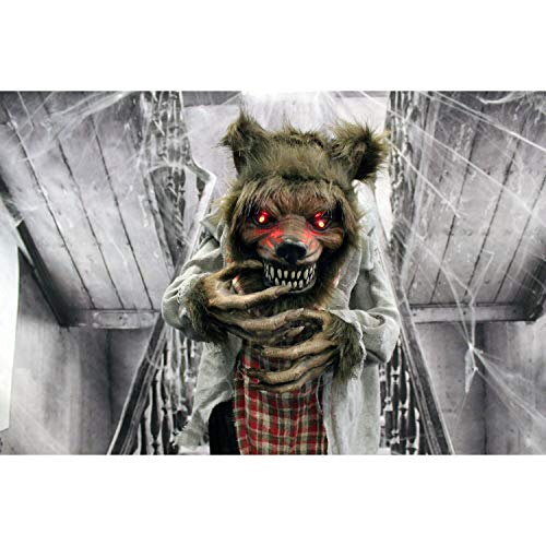 Life-Size Animatronic Werewolf for Halloween Decoration