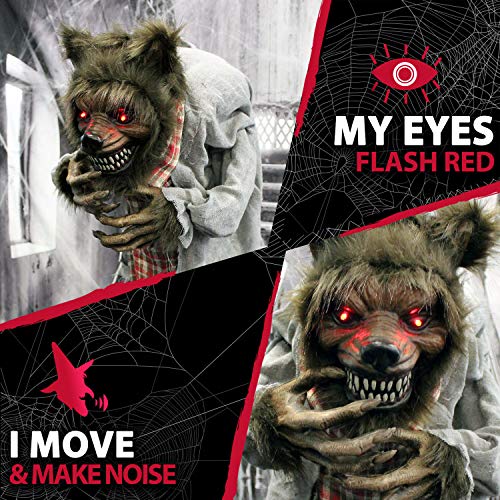 Life-Size Animatronic Werewolf for Halloween Decoration