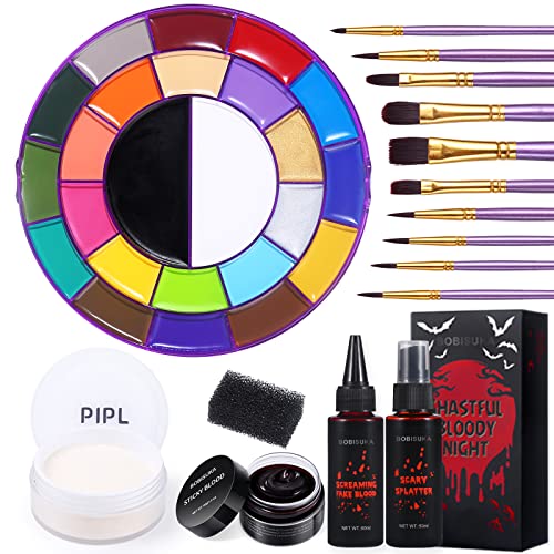 24 color Halloween makeup kit with accessories