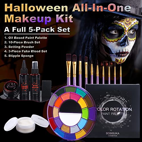 24 color Halloween makeup kit with accessories