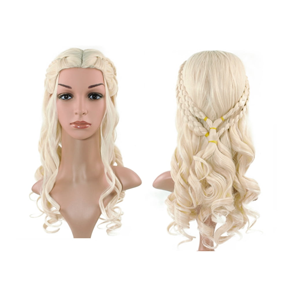 Blonde Curly Halloween Wig with Braids