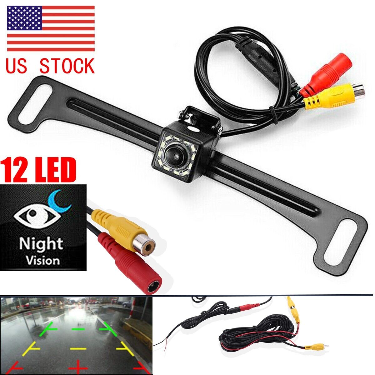 Waterproof Car Rear View Camera Reverse Parking 12LED