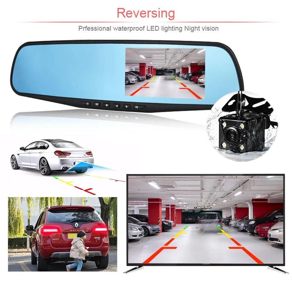 1080P HD Dual Dash Cam Car DVR Front Rear Camera