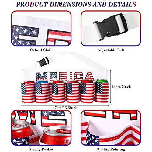 USA Flag Beer Belt and Mullet Wig Set