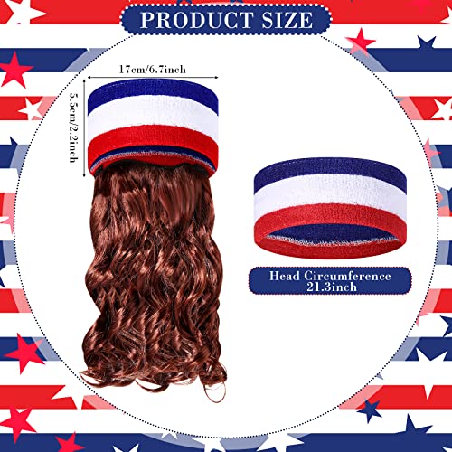 USA Flag Beer Belt and Mullet Wig Set